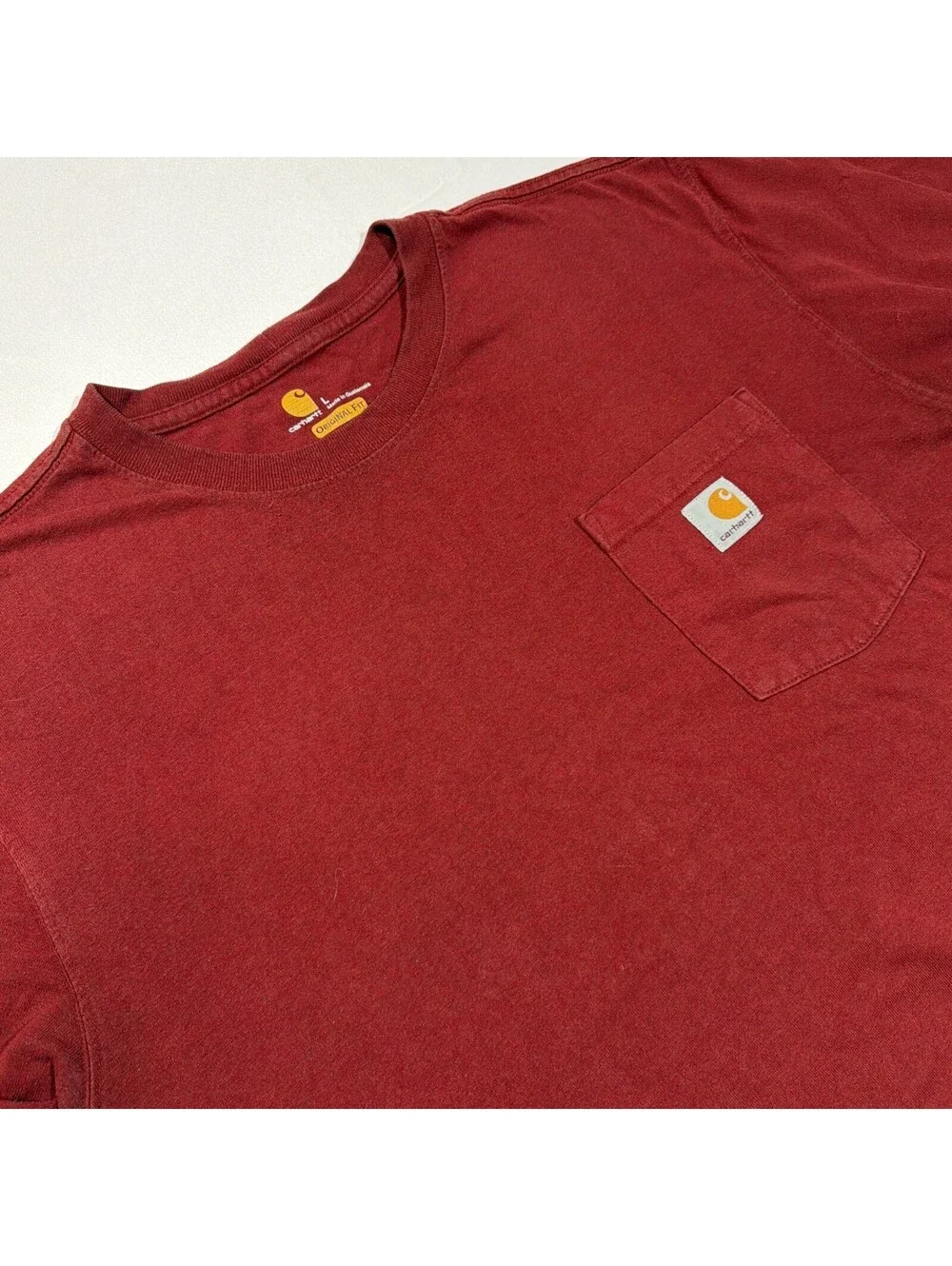 Carhartt Original Fit Heavyweight Pocket T-Shirt Men’s L Burgundy/ Red K87